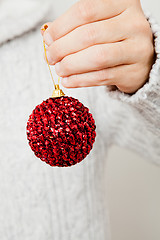 Image showing Red Christmas bauble