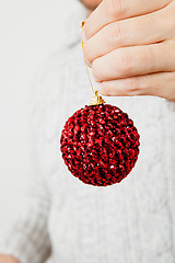 Image showing Red Christmas bauble