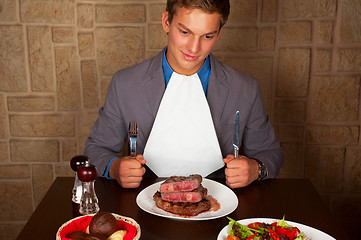 Image showing eat a beef steak