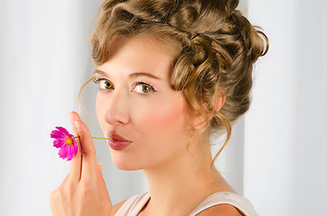 Image showing beauty woman closeup portrait