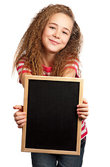 Image showing Girl with blackboard