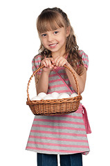 Image showing Girl with eggs