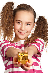 Image showing Girl with gift box