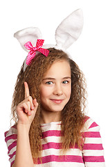 Image showing Girl with bunny ears