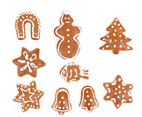 Image showing christmas gingerbreads on white background