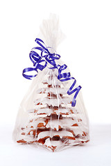 Image showing christmas gingerbreads tree on white background