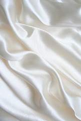 Image showing Smooth elegant white silk as background 