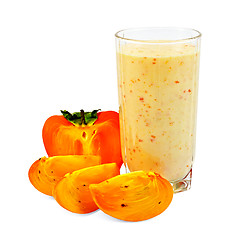 Image showing Milkshake with persimmons