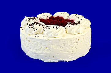 Image showing Cake with white cream and jam