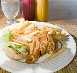 Image showing flying fish sandwich Caribbean style Barbados