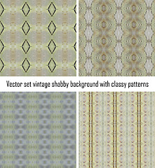 Image showing Vector set vintage background classical patterns