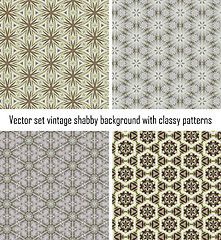 Image showing Set vintage shabby background with classy patterns