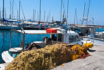 Image showing Traditional Greek fishing boat.