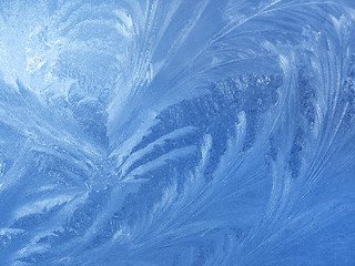 Image showing Ice pattern on glass