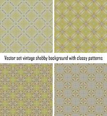 Image showing Vector set vintage background classical patterns