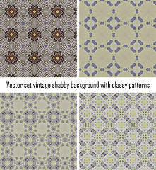 Image showing Vector set vintage background classical patterns