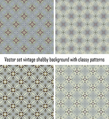 Image showing Vector set vintage background classical patterns