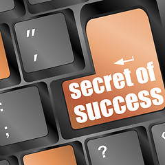 Image showing Computer keyboard with secret of success key