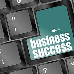 Image showing business success word on button or key showing motivation for job