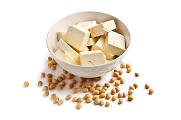 Image showing tofu and soy beans