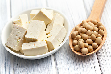 Image showing tofu and soy beans