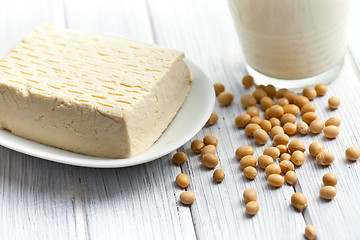 Image showing tofu and soy beans