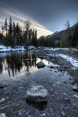 Image showing Waterton river in Winter