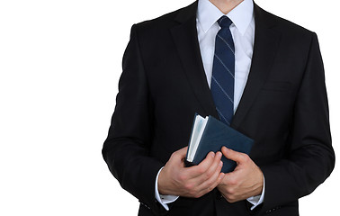 Image showing Businessman with business diary