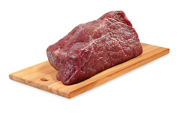 Image showing Beef on a wooden board