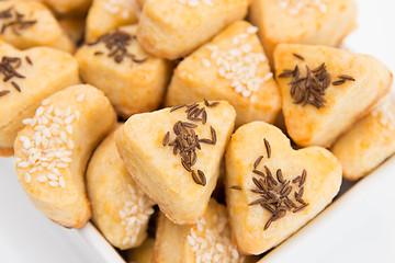 Image showing Cheese cookies with cumin and sesame