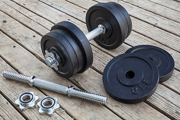 Image showing cast iron dumbbell 