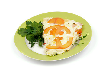 Image showing Omelet with Tomatoes
