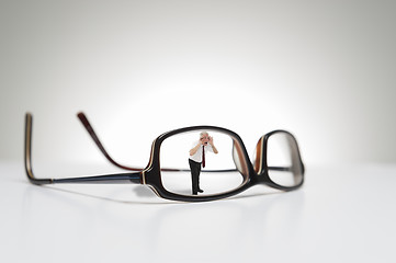 Image showing Conceptual photograph of life size glasses