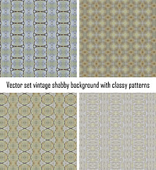 Image showing Vector set vintage background classical patterns