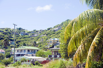 Image showing landscape  houses Clifton Union Island St. Vincent and the Grena