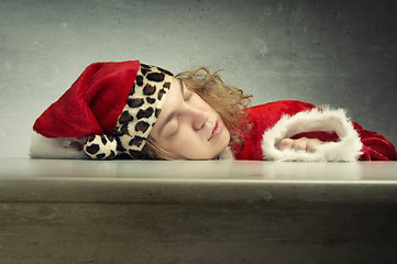 Image showing Sleeping Santa