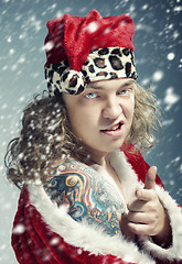 Image showing Bad Santa and snowstorm