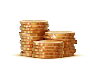 Image showing stacks of golden coins