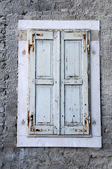 Image showing Window with Unpainted Shutters