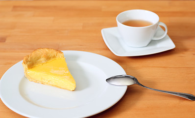 Image showing Lemon pie on saucer