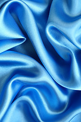 Image showing Smooth elegant blue silk 