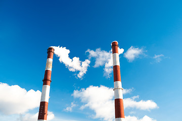 Image showing Factory chimneys.