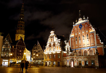 Image showing Old Riga at night.