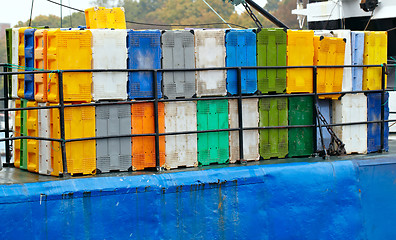 Image showing Containers on the cargo ship.