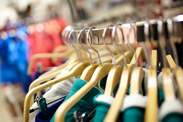 Image showing Hangers in the clothing store.