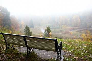 Image showing Bench at the hill.