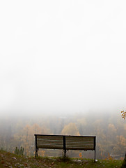 Image showing Bench at the hill.