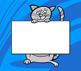 Image showing cartoon cat with board or card