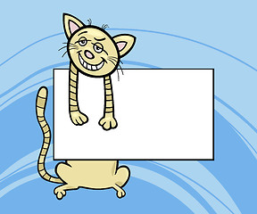 Image showing cartoon cat with board or card