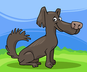 Image showing little shaggy dog cartoon illustration